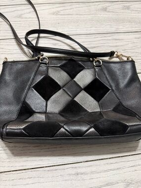 Coach Black Patchwork Leather Shoulder Bag